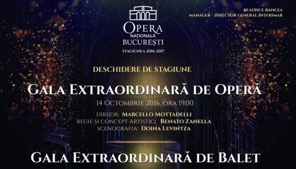 Opera Națională București deschide stagiunea 2016–2017