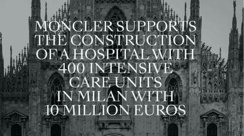 Coronavirus: Moncler donează 10 milioane de euro pentru un nou spital în Milano