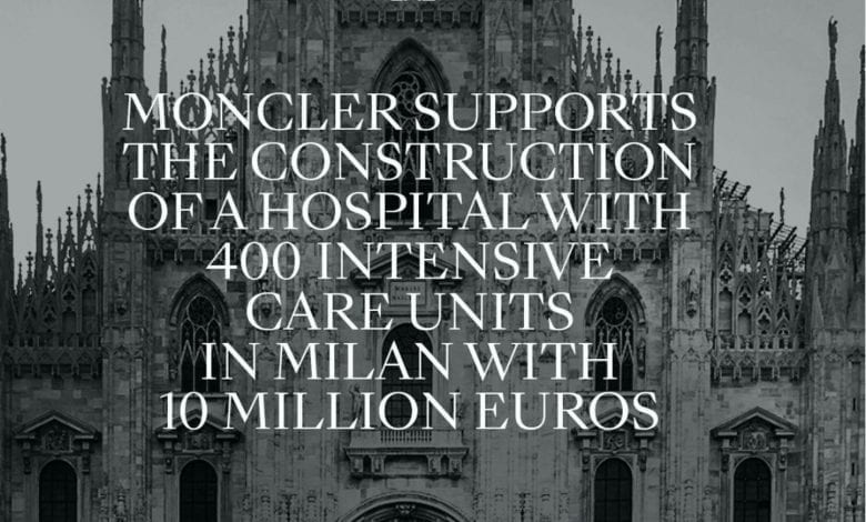 Coronavirus: Moncler donează 10 milioane de euro pentru un nou spital în Milano