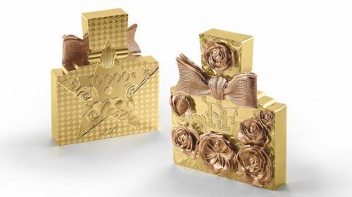 Sticla parfumului Miss Dior a fost transformată într-o monedă de aur de 2 kg