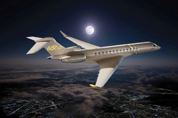 Bombardier Global 8000 cu viteza de Mach 0,94 este cel mai rapid business jet din lume
